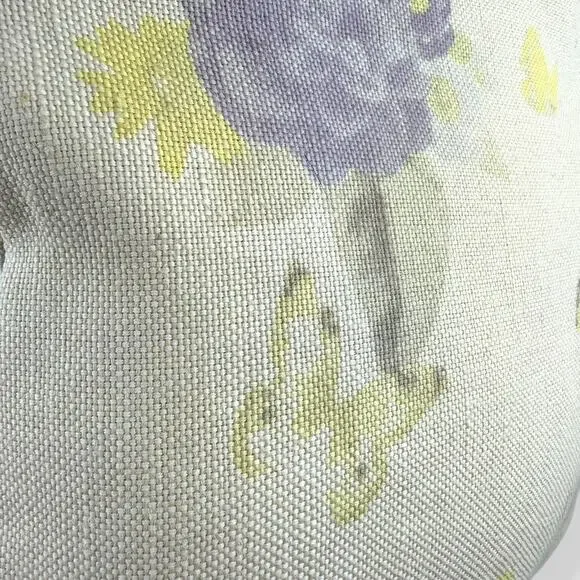 90's woven linen butterfly floral wood handle bag by FASHION EXPRESS ORIGINAL - Picture 8 of 16